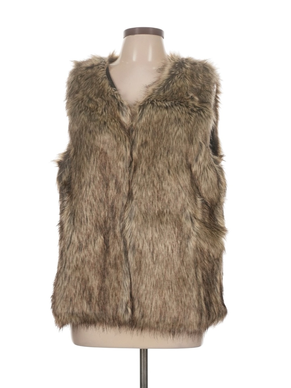 Evy's Tree The Ivy Faux Fur Vest Size Large Brown Winter Fall Soft Plush NWT